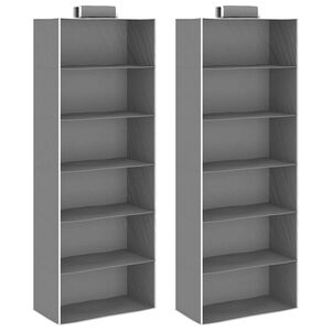 vidaXL Arruma&ccedil;&atilde;o suspensa para arm&aacute;rio 6 compartimentos 2 pcs tecido