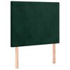 vidaXL Cabeceira de cama c/ LED veludo 100x5x118/128 cm verde-escuro