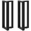 vidaXL P&eacute;s de mesa de console em forma de T, 2 pe&ccedil;as, preto, 38x25x(72-73) cm, a&ccedil;o