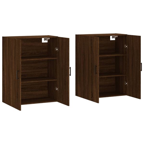 vidaXL Arm&aacute;rios de parede 2 pcs 69,5x34x90 cm carvalho castanho
