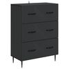 vidaXL Gabinete de Gavetas Preto 66 x 34,5 x 89,5 cm