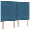 vidaXL Cama Box com colch&atilde;o Azul Escuro 160 x 200 cm tecido