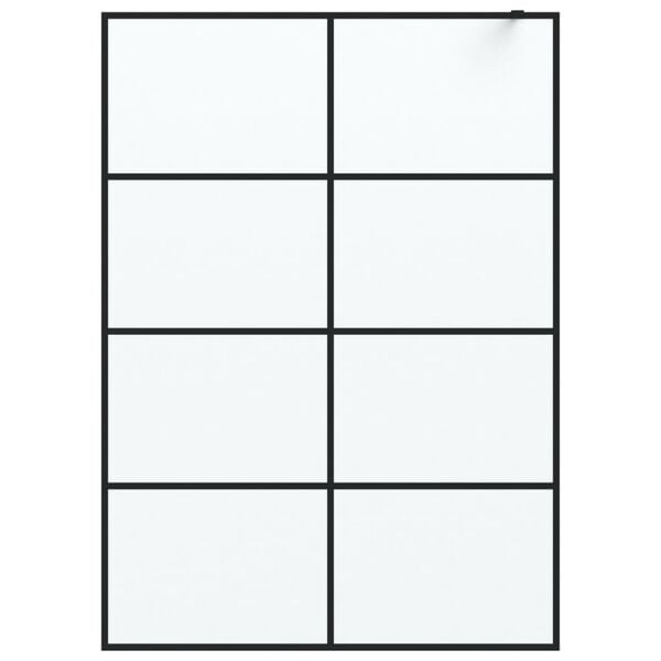vidaXL Divis&oacute;ria de chuveiro 140x195 cm vidro opaco ESG preto