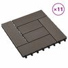 vidaXL Telha de Deck 11 pcs Marrom Escuro 30 x 30 cm WPC