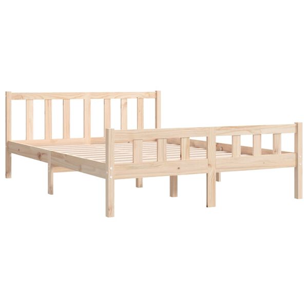 vidaXL Estrutura de cama pequena casal 120x190 cm pinho maciço