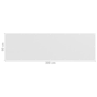 vidaXL Tela de varanda 90x300 cm PEAD branco