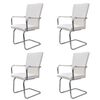 vidaXL Cadeiras de jantar cantilever 4 pcs couro artificial branco