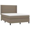 vidaXL Cama box spring colch&atilde;o/LED 140x190cm tecido cinza-acastanhado