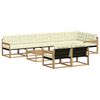 vidaXL Conjunto de Sof&aacute;s para Exterior 9 pcs Branco e Creme