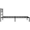 vidaXL Estrutura de cama metal s/ colch&atilde;o c/ cabeceira 75x190 cm preto
