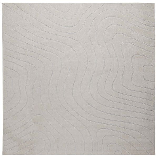 vidaXL Tapetes de &aacute;rea Quadrado Creme 120 x 120 cm