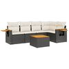 vidaXL 6 pcs conjunto sof&aacute;s de jardim c/ almofad&otilde;es vime PE preto