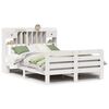 vidaXL Cama com estante sem colch&atilde;o 150x200 cm pinho maci&ccedil;o branco
