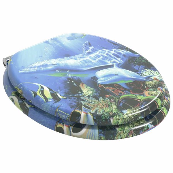 vidaXL Assento de Sanit&aacute;rio com Fechamento Suave Azul 44 x 38 cm