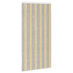 vidaXL Cortina de Insetos Chenille Cinza e Bege 100 x 200 cm 100% PP