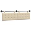 vidaXL Cabeceira Suspensa Creme 190 x 55 x 5 cm tecido