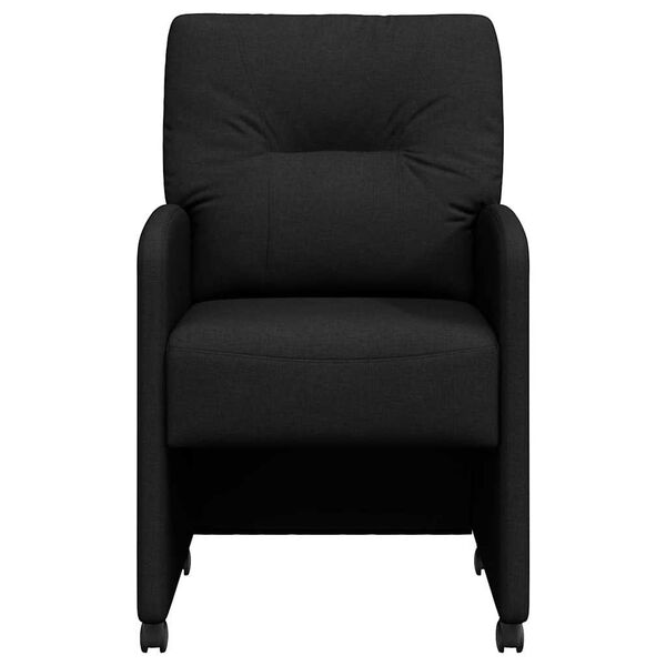 vidaXL Cadeiras de Jantar com Rodas 2 pcs Preto 57 x 67 x 95 cm tecido
