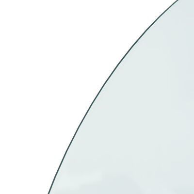 vidaXL Placa de vidro semicircular para lareira 1000x500 mm