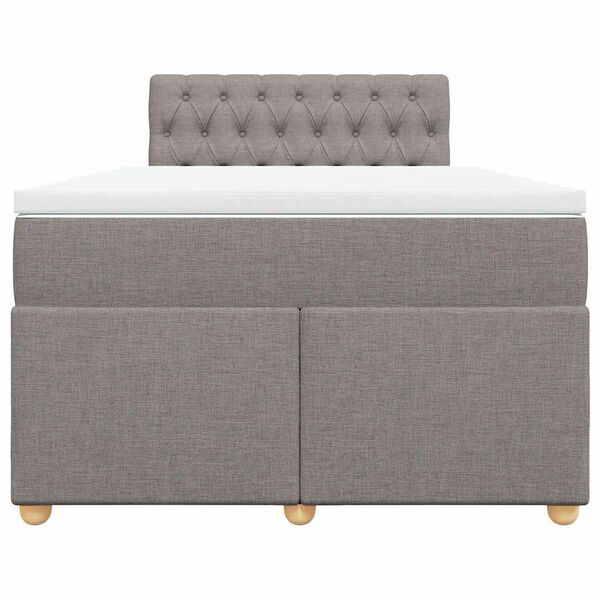 vidaXL Cama boxspring c/ colch&atilde;o 120x190cm tecido castanho-acinzentado