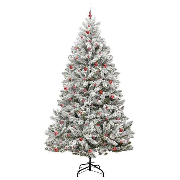 vidaXL &Aacute;rvore de Natal Artificial Verde e Branco 300 cm PVC e Metal