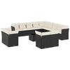 vidaXL 14 pcs conjunto de sof&aacute;s p/ jardim c/ almofad&otilde;es vime PE preto