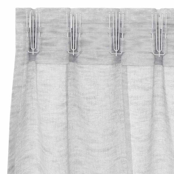 vidaXL Cortina de Voile 2 pcs Cinzento-claro 175 x 140 cm Poliéster