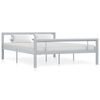 vidaXL Estrutura de cama 160x200 cm metal cinzento e branco