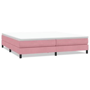 vidaXL Cama com molas sem colch&atilde;o 200x220 cm veludo rosa