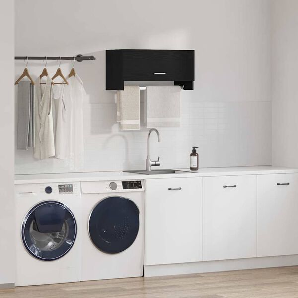 vidaXL Guarda-roupa com gaveta Carvalho Preto 70 x 32,5 x 35 cm