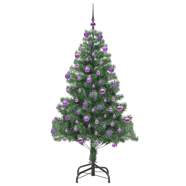 vidaXL &Aacute;rvore de Natal com 300 LEDs com suporte Verde 180 cm PVC