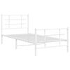 vidaXL Estrutura de cama com cabeceira e p&eacute;s 90x200 cm metal branco