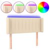 vidaXL Cabeceira de cama c/ luzes LED tecido 103x16x78/88 cm cor creme