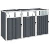 vidaXL Abrigo para caixote do lixo triplo 213x81x121 cm a&ccedil;o cinzento