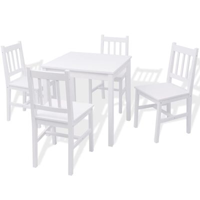 vidaXL Conjunto de jantar de 5 peças em pinho branco