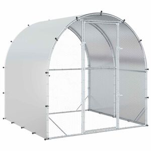 vidaXL Galinheiro Prateado 200 x 200 x 200 cm A&ccedil;o Galvanizado