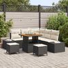 vidaXL Conjunto de Sof&aacute; de Jardim 8 pcs Preto Rattan Sint&eacute;tico