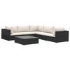 vidaXL 6 pcs conjunto lounge de jardim c/ almofad&otilde;es vime PE preto