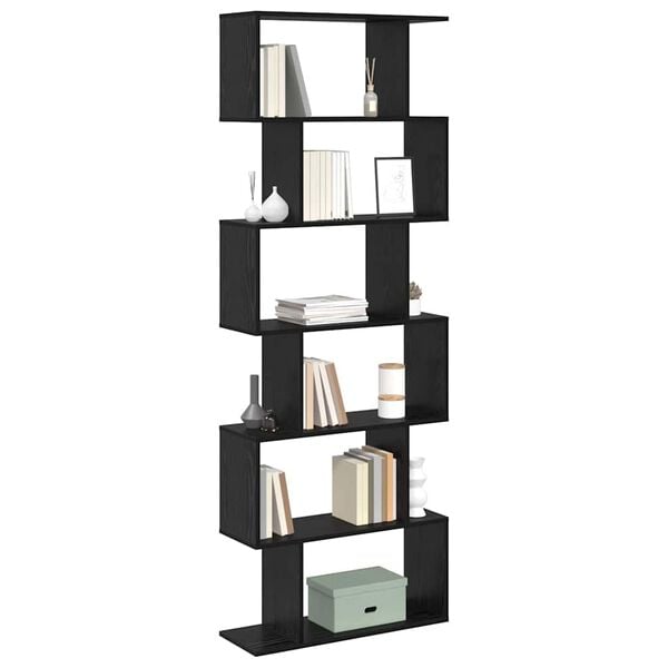 vidaXL Gabinete de Livros Carvalho Preto 70 x 24 x 193,5 cm