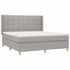 vidaXL Cama box spring c/ colch&atilde;o e LED 160x200 cm tecido cinza-claro