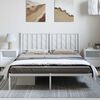 vidaXL Estrutura de cama com cabeceira 193x203 cm metal branco