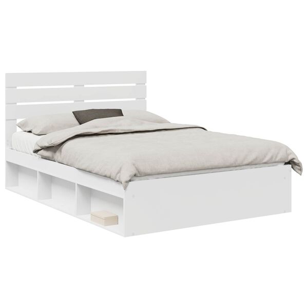 vidaXL Estrutura da Cama com cabeceira Branco 140 x 190 cm