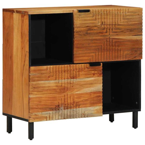 vidaXL Buffet Natural 80 x 33,5 x 75 cm Madeira S&oacute;lida de Ac&aacute;cia