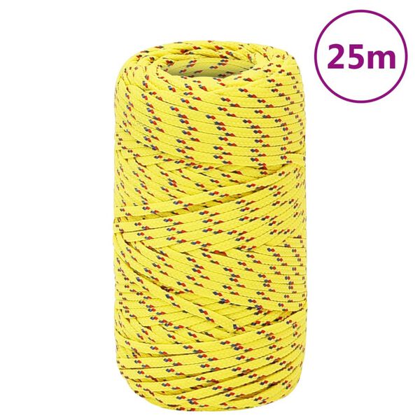 vidaXL Corda de barco 2 mm 25 m polipropileno amarelo