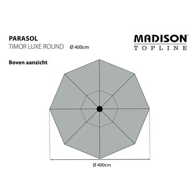 Madison Guarda-sol Timor Luxe 400 cm cinzento PAC8P014