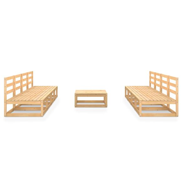 vidaXL 9 pcs conjunto lounge de jardim pinho maci&ccedil;o