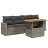 vidaXL 5 pcs conjunto sof&aacute;s de jardim c/ almofad&otilde;es vime PE cinzento
