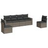 vidaXL 6 pcs conjunto sof&aacute;s de jardim com almofad&otilde;es vime cinzento