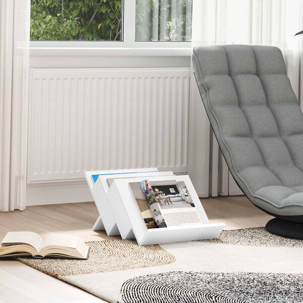 vidaXL Estante de Revistas Branco 53 x 40 x 28,5 cm Madeira processada