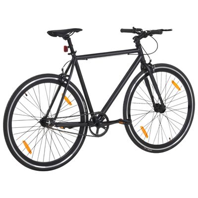 vidaXL Bicicleta de mudanças fixas 700c 59 cm preto