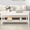 vidaXL Mesa de centro 110x55x45 cm madeira de pinho maci&ccedil;a branco